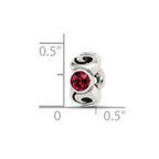 Sterling Silver Reflections July Red Preciosa Crystal Birthstone Bead