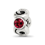 Sterling Silver Reflections July Red Preciosa Crystal Birthstone Bead