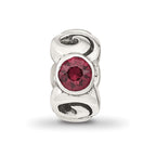 Sterling Silver Reflections June Red Preciosa Crystal Birthstone Bead