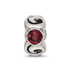 Sterling Silver Reflections June Red Preciosa Crystal Birthstone Bead