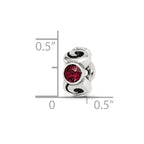 Sterling Silver Reflections June Red Preciosa Crystal Birthstone Bead