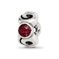 Sterling Silver Reflections June Red Preciosa Crystal Birthstone Bead