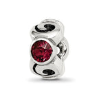 Sterling Silver Reflections June Red Preciosa Crystal Birthstone Bead