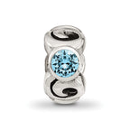 Sterling Silver Reflections March Lt Blue Preciosa Crystal Birthstone Bead