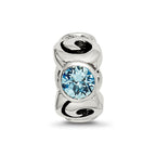 Sterling Silver Reflections March Lt Blue Preciosa Crystal Birthstone Bead