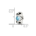 Sterling Silver Reflections March Lt Blue Preciosa Crystal Birthstone Bead