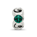 Sterling Silver Reflections May Green Preciosa Crystal Birthstone Bead