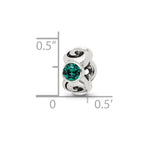 Sterling Silver Reflections May Green Preciosa Crystal Birthstone Bead