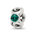 Sterling Silver Reflections May Green Preciosa Crystal Birthstone Bead