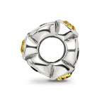 Sterling Silver Reflections Novem Yellow Preciosa Crystal Birthstone Bead