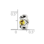 Sterling Silver Reflections Novem Yellow Preciosa Crystal Birthstone Bead