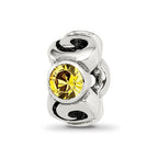 Sterling Silver Reflections Novem Yellow Preciosa Crystal Birthstone Bead