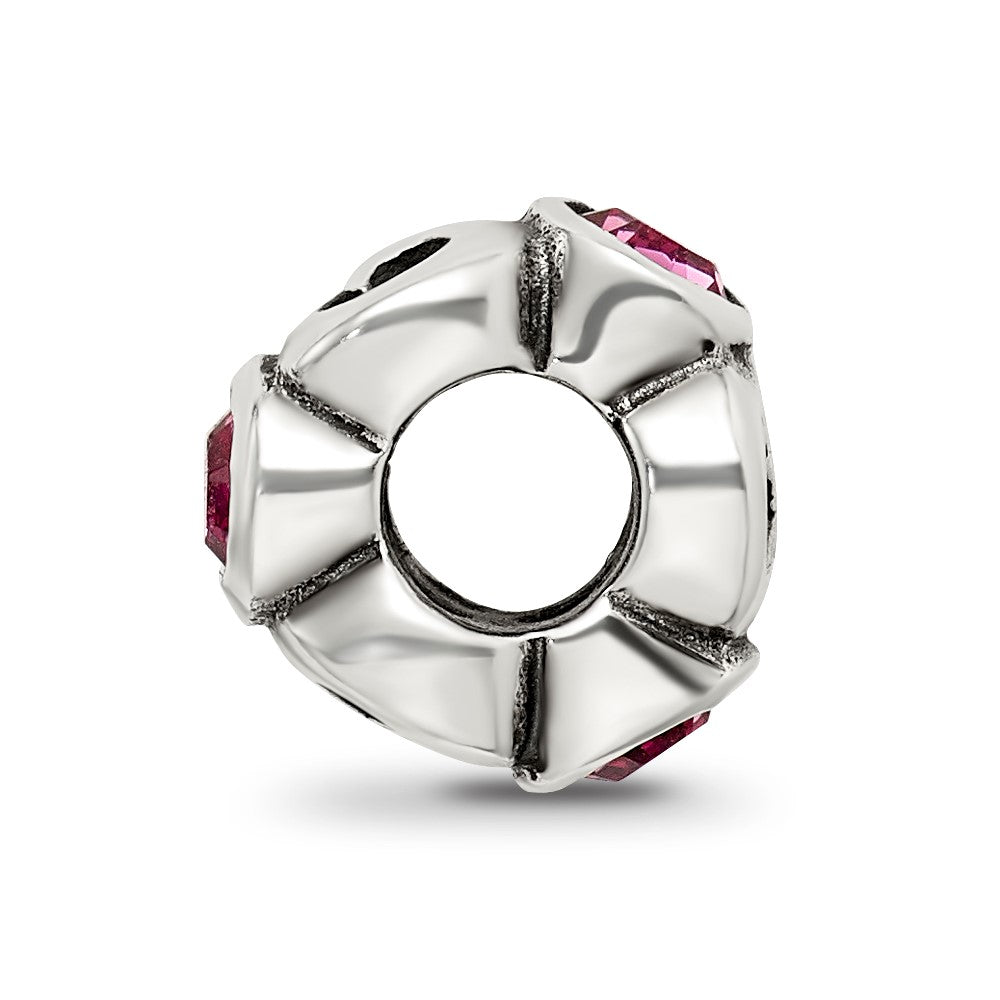 Sterling Silver Reflections October Pink Preciosa Crystal Birthstone Bead