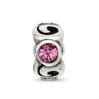 Sterling Silver Reflections October Pink Preciosa Crystal Birthstone Bead