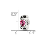 Sterling Silver Reflections October Pink Preciosa Crystal Birthstone Bead
