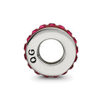 Sterling Silver Reflections July Single Row Red Preciosa Crystal Bead