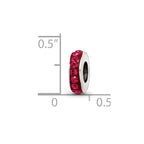 Sterling Silver Reflections July Single Row Red Preciosa Crystal Bead
