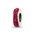 Sterling Silver Reflections July Single Row Red Preciosa Crystal Bead