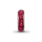 Sterling Silver Reflections July Single Row Red Preciosa Crystal Bead