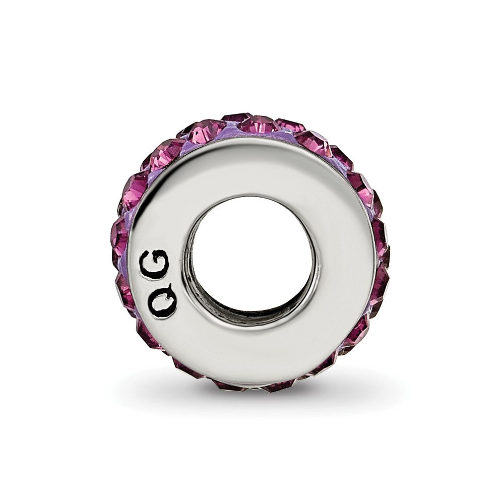 Sterling Silver Reflections Feb Double Row Preciosa Crystal Bead