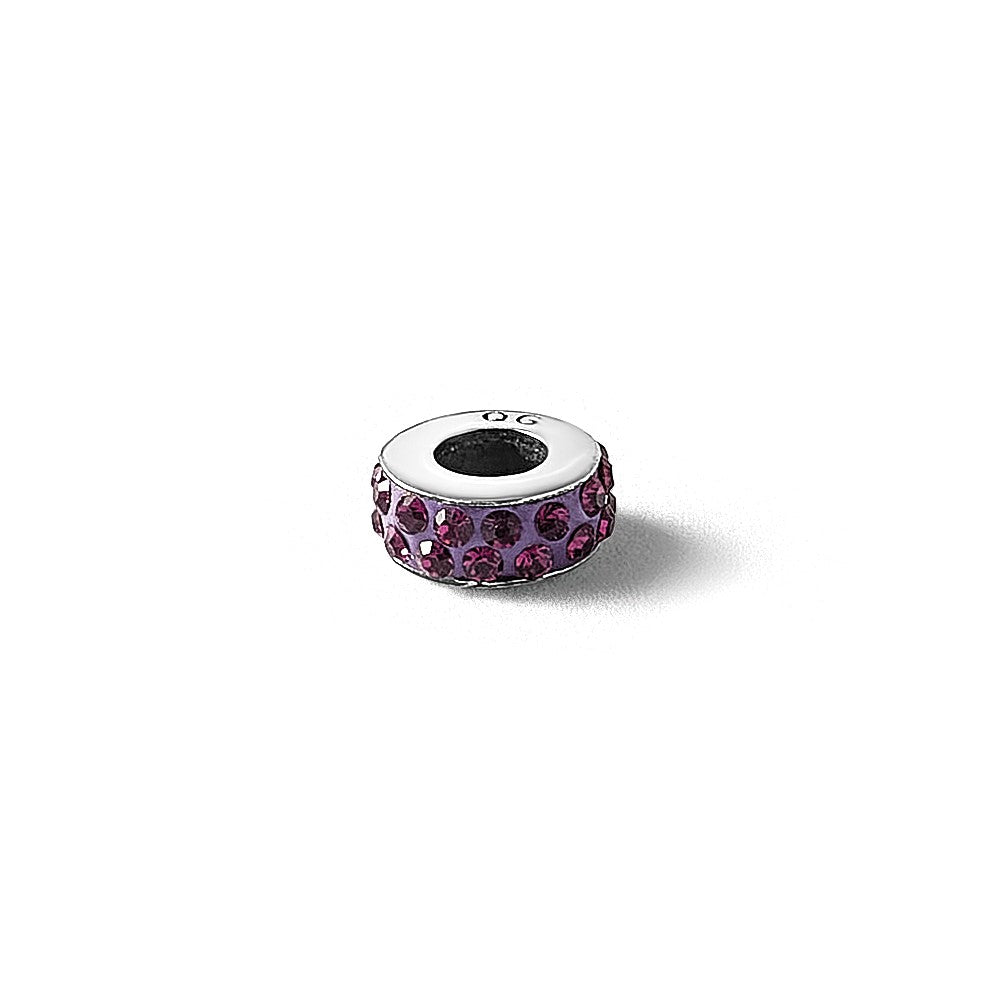 Sterling Silver Reflections Feb Double Row Preciosa Crystal Bead