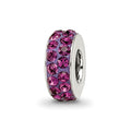 Sterling Silver Reflections Feb Double Row Preciosa Crystal Bead