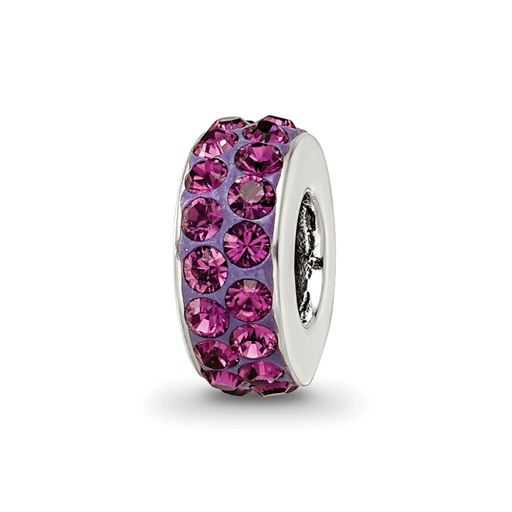 Sterling Silver Reflections Feb Double Row Preciosa Crystal Bead