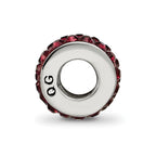 Sterling Silver Reflections June Double Row Red Preciosa Crystal Bead