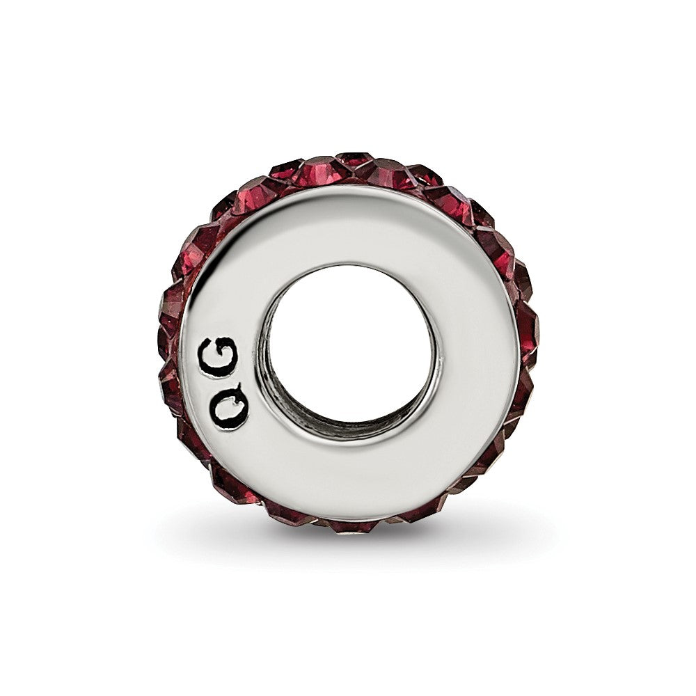 Sterling Silver Reflections June Double Row Red Preciosa Crystal Bead