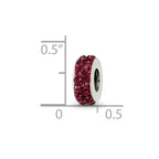 Sterling Silver Reflections June Double Row Red Preciosa Crystal Bead