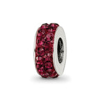 Sterling Silver Reflections June Double Row Red Preciosa Crystal Bead