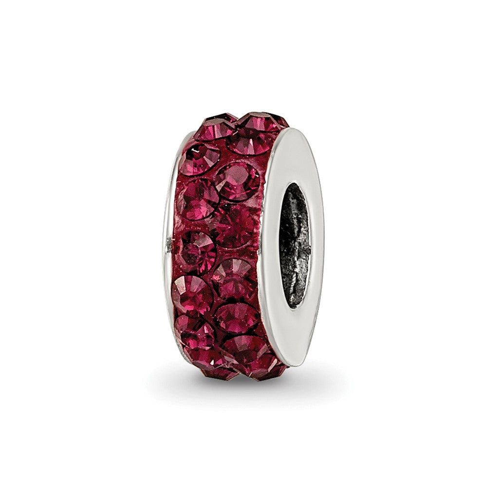 Sterling Silver Reflections June Double Row Red Preciosa Crystal Bead