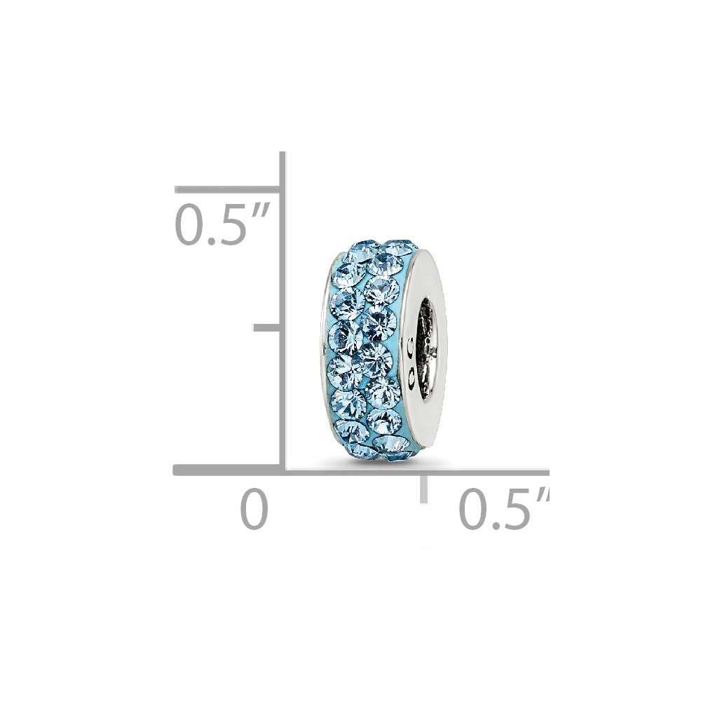 Sterling Silver Reflections March Double Row Preciosa Crystal Bead