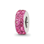 Sterling Silver Reflections Oct Double Row Preciosa Crystal Bead