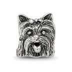 Sterling Silver Reflections Yorkshire Terrier Head Bead