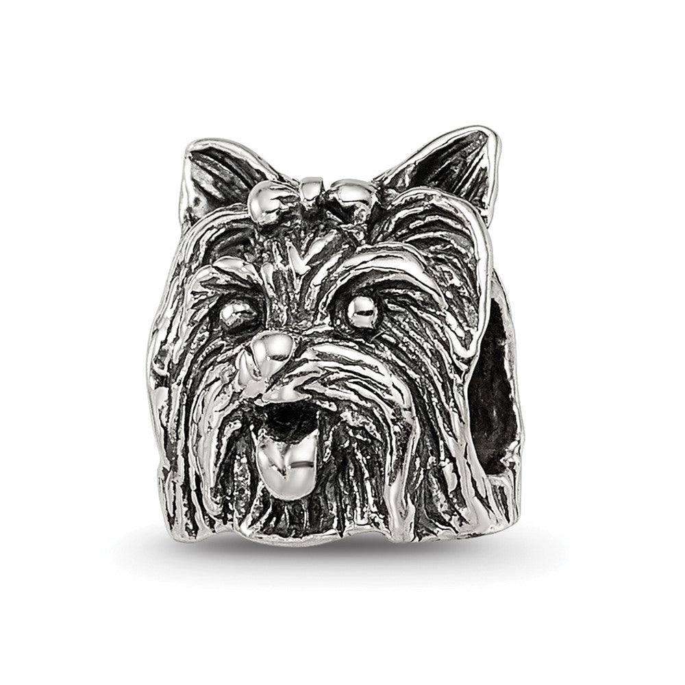 Sterling Silver Reflections Yorkshire Terrier Head Bead