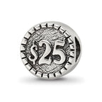 Sterling Silver Reflections 2-sided Vegas Bead