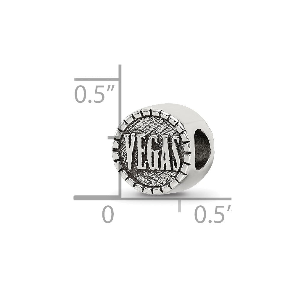 Sterling Silver Reflections 2-sided Vegas Bead