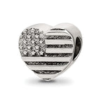 Sterling Silver Reflections Heart Flag Bead