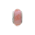 Sterling Silver Reflections Pink/Red Scribbles Hand-blown Glass Bead