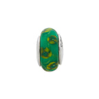 Sterling Silver Reflections Green Hand-blown Glass Bead