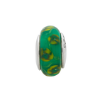 Sterling Silver Reflections Green Hand-blown Glass Bead