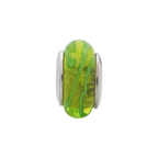 Sterling Silver Reflections Lt. Green Hand-blown Glass Bead