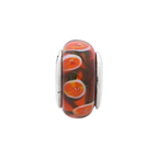 Sterling Silver Reflections Red/Orange Hand-blown Glass Bead