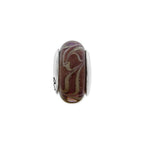 Sterling Silver Reflections Smokey Swirl Hand-blown Glass Bead