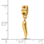 Sterling Silver Gold-plated Reflections Italian Horn Dangle Bead