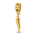 Sterling Silver Gold-plated Reflections Italian Horn Dangle Bead