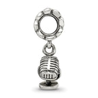 Sterling Silver Reflections Microphone Dangle Bead