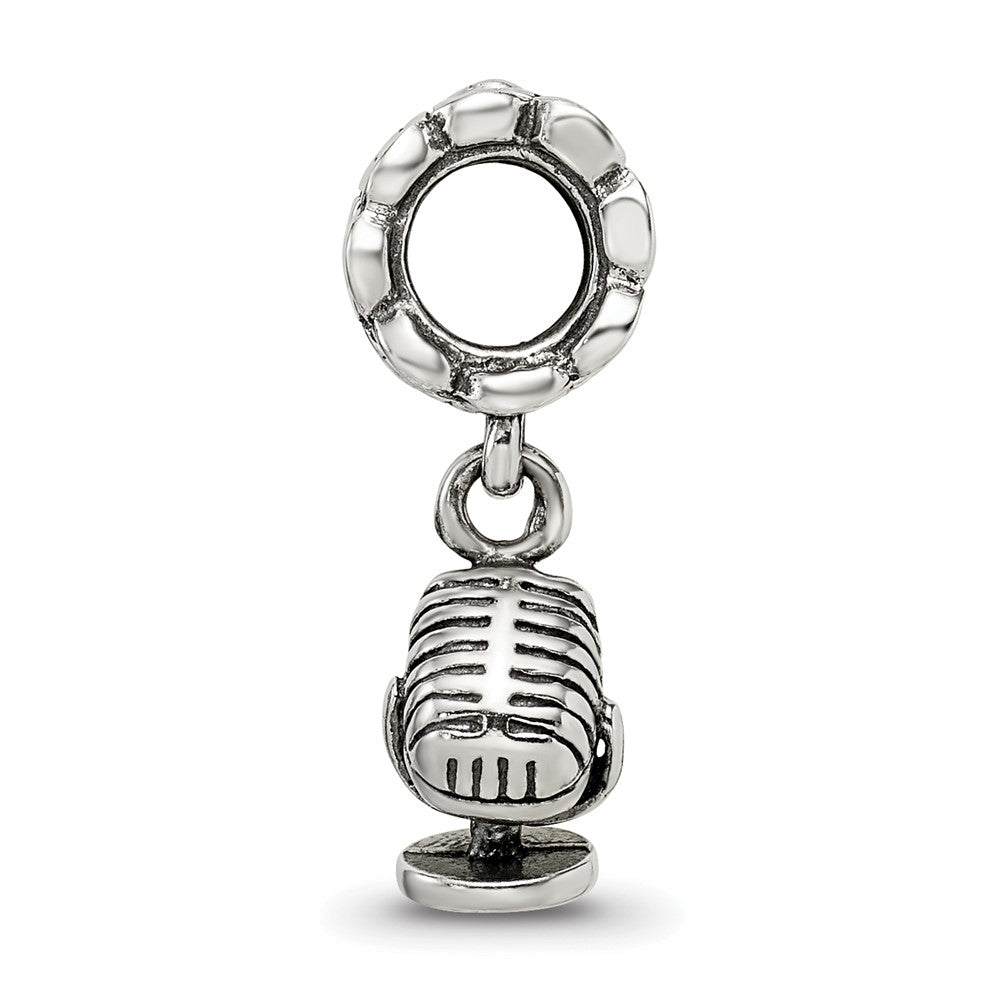 Sterling Silver Reflections Microphone Dangle Bead
