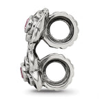 Sterling Silver Reflections Pink CZ Connector Bead